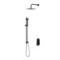 Cersanit Crea - Set de douche avec mitigeur encastré, avec corps d’encastrement, diamètre 25 cm, noir S952-009