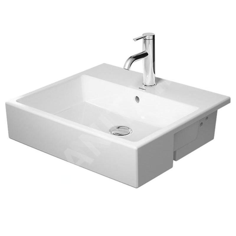 Duravit Vero Air - Lavabo semi-encastrable 550x470 mm, avec trop-plein, trou pour robinetterie, WonderGliss, blanc 03825500001 Duravit Vero Air - Lavabo semi-encastrable 550x470 mm, avec trop-plein, trou pour robinetterie, WonderGliss, blanc 03825500001