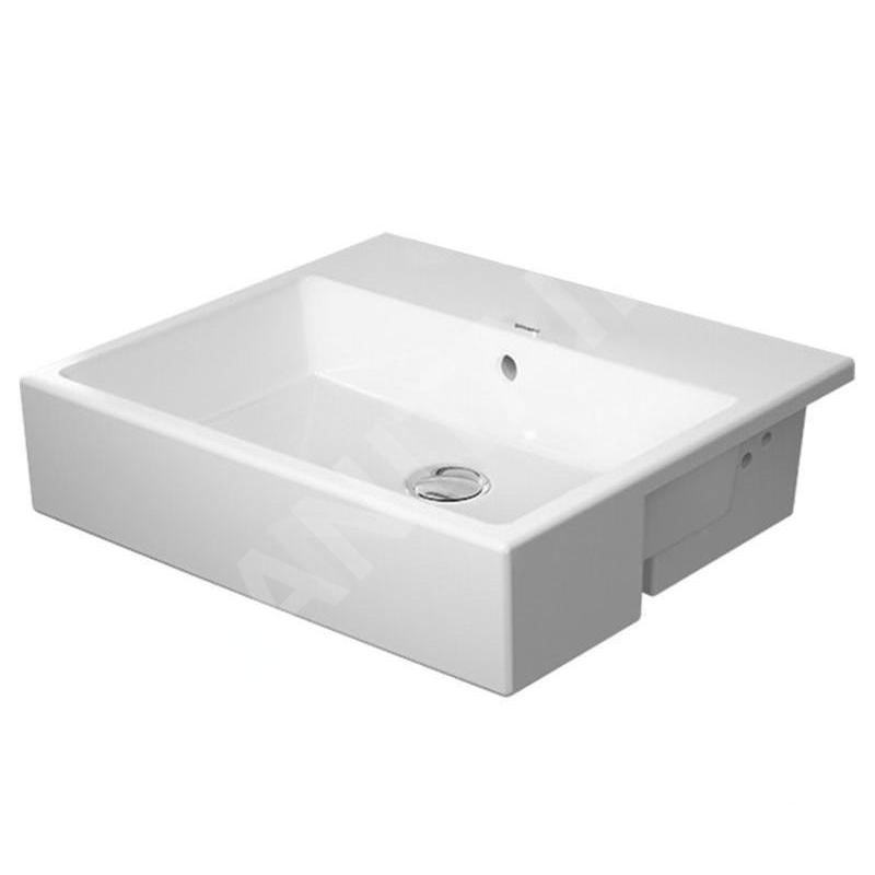 Duravit Vero Air - Lavabo semi-encastrable 550x470 mm, avec trop-plein, sans trou pour robinetterie, blanc 0382550060