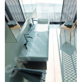Duravit Vero Air - Double-lavabo 1200x470 mm, sans trop-plein, avec trou pour robinetterie, WonderGliss, blanc 23501200431
