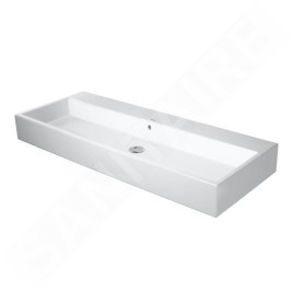 Duravit Vero Air - Double-lavabo 1200x470 mm, avec trop-plein, sans trou pour robinetterie, WonderGliss, blanc 23501200601