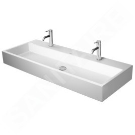 Duravit Vero Air - Meuble-lavabo double 1200x470 mm, sans trop-plein, avec trou pour robinetterie, WonderGliss, blanc