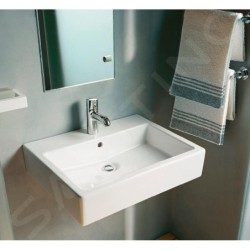 Duravit Vero Air - Lavabo 500x470 mm, avec trop-plein, avec 1 trou pour robinetterie, WonderGliss, blanc 23505000001