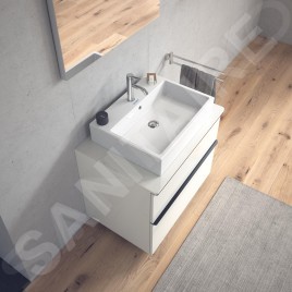 Duravit Vero Air - Meuble lavabo 600x470 mm, avec trop-plein, avec 1 trou pour robinetterie, blanc 2350600027