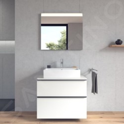 Duravit Vero Air - Meuble lavabo 600x470 mm, avec trop-plein, avec 1 trou pour robinetterie, WonderGliss, blanc 23506000271