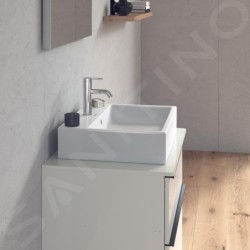 Duravit Vero Air - Meuble lavabo 600x470 mm, avec trop-plein, avec 1 trou pour robinetterie, WonderGliss, blanc 23506000271