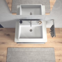 Duravit Vero Air - Meuble lavabo 600x470 mm, avec trop-plein, avec 1 trou pour robinetterie, WonderGliss, blanc 23506000271