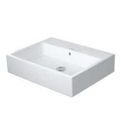 Duravit Vero Air - Lavabo 600x470 mm, avec trop-plein, sans trou de robinetterie, WonderGliss, blanc 23506000601