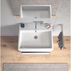 Duravit Vero Air - Lavabo 600x470 mm, avec trop-plein, sans trou de robinetterie, WonderGliss, blanc 23506000601