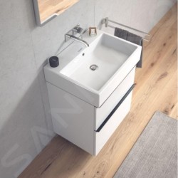 Duravit Vero Air - Lavabo 600x470 mm, avec trop-plein, sans trou de robinetterie, WonderGliss, blanc 23506000601