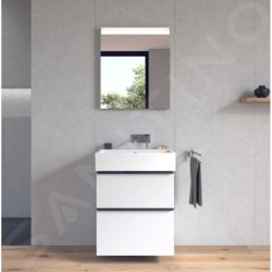 Duravit Vero Air - Lavabo 600x470 mm, avec trop-plein, sans trou de robinetterie, WonderGliss, blanc 23506000601