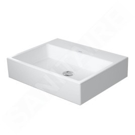 Duravit Vero Air - Lavabo 600x470 mm, sans trop-plein, sans trou de robinetterie, WonderGliss, blanc 23506000701