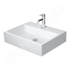 Duravit Vero Air - Meuble lavabo 600x470 mm, sans trop-plein, avec 1 trou pour robinetterie, WonderGliss, blanc 23506000711