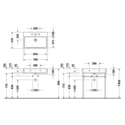 Duravit Vero Air - Lavabo 700x470 mm, avec trop-plein, avec 1 trou pour robinetterie, WonderGliss, blanc 23507000001