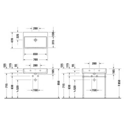 Duravit Vero Air - Lavabo 700x470 mm, sans trop-plein, sans trou de robinetterie, WonderGliss, blanc 23507000701