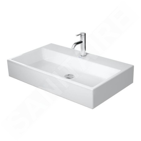 Duravit Vero Air - Meuble lavabo 800x470 mm, sans trop-plein, avec 1 trou pour robinetterie, WonderGliss, blanc 23508000711