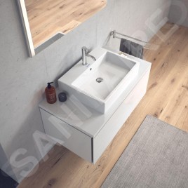 Duravit Vero Air - Vasque 600x470 mm, avec trop-plein, avec 1 trou pour robinetterie, WonderGliss, blanc 23526000001