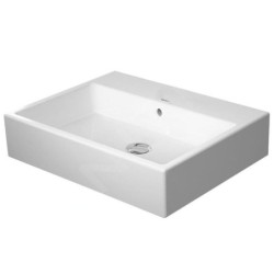 Duravit Vero Air - Vasque 600x470 mm, avec trop-plein, sans trou de robinetterie, WonderGliss, blanc 23526000601
