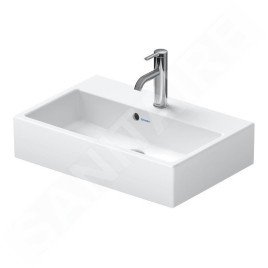 Duravit Vero Air - Meuble lavabo 600x400 mm, avec trop-plein, avec 1 trou pour robinetterie, WonderGliss, blanc 23686000271