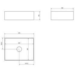 Sapho Formigo - Vasque, 475x365 mm, sans trop-plein, rose FG121