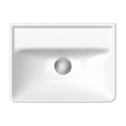 Duravit D-Neo - Lavabo 450x340 mm, sans trou pour robinetterie, blanc 0738450070