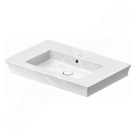 Duravit White Tulip - Lavabo 750x490 mm, sans trou pour robinetterie, WonderGliss, blanc 23637500601