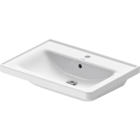 Duravit D-Neo - Lavabo 650x480 mm, 1 trou pour robinetterie, blanc 2367650000