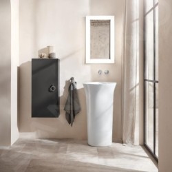 Duravit White Tulip - Lavabo autoportant 500x500x900 mm, sans trou pour robinetterie, blanc 2703500070