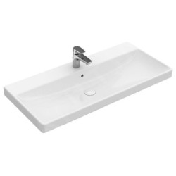 Villeroy & Boch Avento - Meuble-lavabo 1000x470 mm, avec trop-plein, trou pour robinet, CeramicPlus, Stone White 4156A5RW