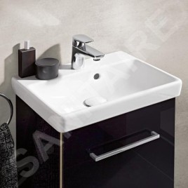 Villeroy & Boch Avento - Lave-mains 450x370 mm, avec trop-plein, trou pour robinet, CeramicPlus, Stone White 735845RW