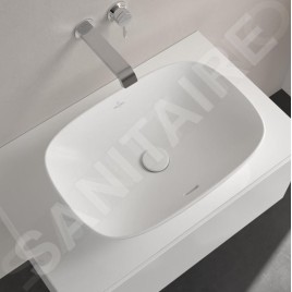 Villeroy & Boch Loop&Friends - Vasque, 560x380 mm, avec trop-plein, CeramicPlus, Stone White 4A4900RW