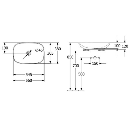 Villeroy & Boch Loop&Friends - Vasque, 560x380 mm, sans trop-plein, CeramicPlus, amande 4A4901AM