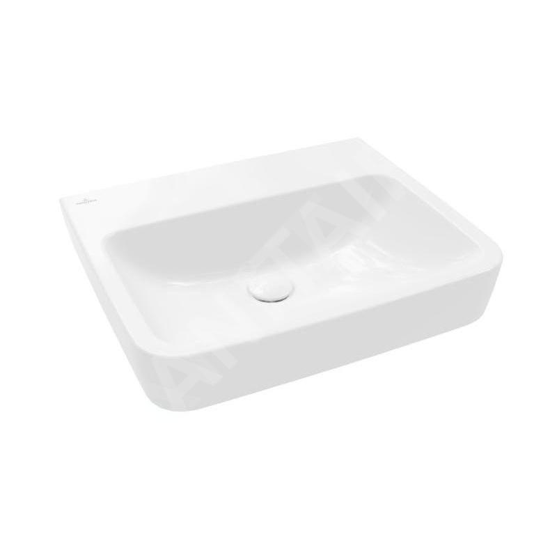 Villeroy & Boch O.novo - Lavabo 550x460 mm, sans trop-plein, sans trou pour robinet, AntiBac, CeramicPlus, blanc alpin 4A4158T2 Villeroy & Boch O.novo - Lavabo 550x460 mm, sans trop-plein, sans trou pour robinet, AntiBac, CeramicPlus, blanc alpin 4A4158T2