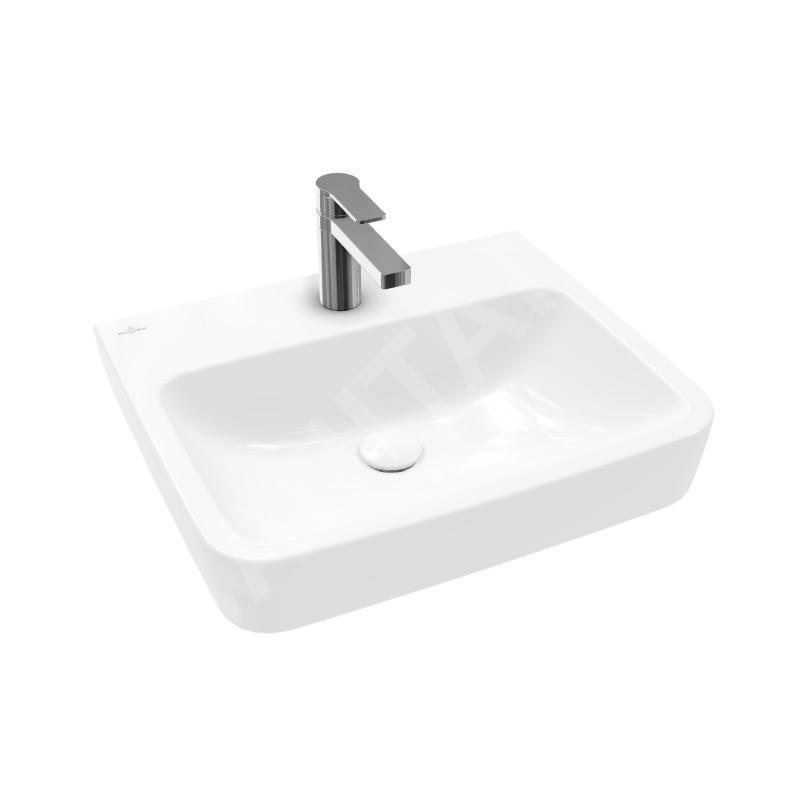 Villeroy & Boch O.novo - Lavabo 550x460 mm, sans trop-plein, trou pour robinet, AntiBac, CeramicPlus, blanc alpin 4A4156T2 Villeroy & Boch O.novo - Lavabo 550x460 mm, sans trop-plein, trou pour robinet, AntiBac, CeramicPlus, blanc alpin 4A4156T2