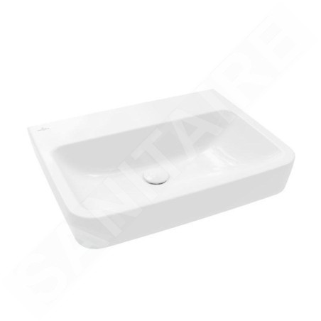 Villeroy & Boch O.novo - Lavabo 600x460 mm, sans trop-plein, sans trou pour robinet, CeramicPlus, blanc alpin 4A4163R1