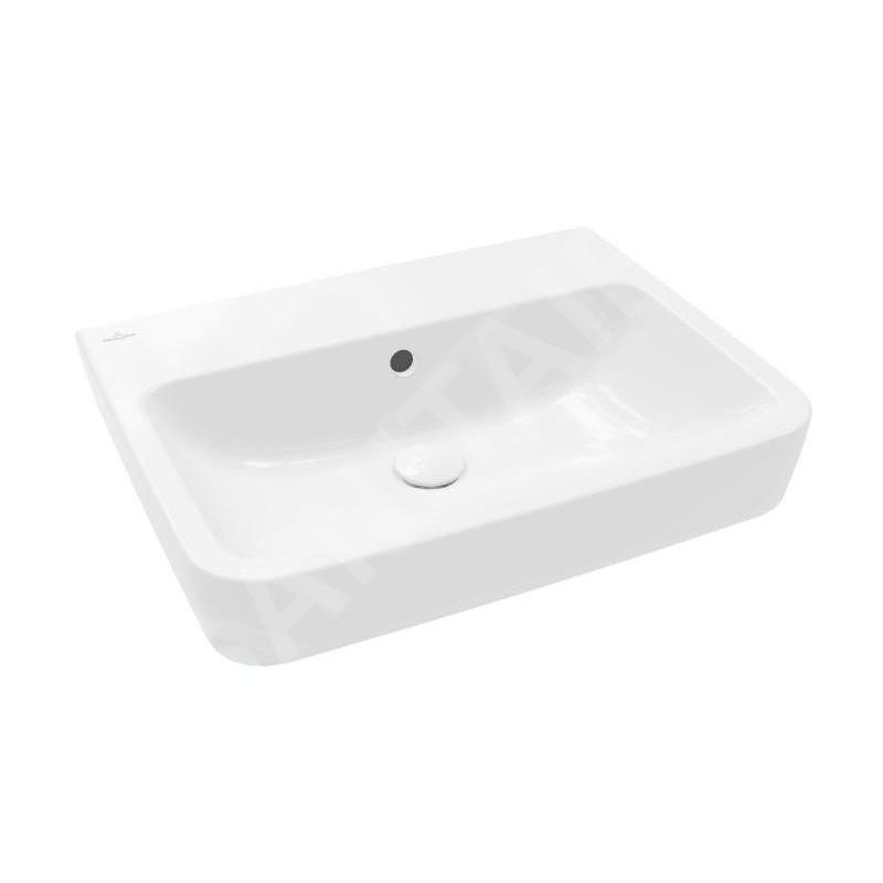 Villeroy & Boch O.novo - Lavabo 600x460 mm, avec trop-plein, sans trou pour robinet, CeramicPlus, blanc alpin 4A4162R1 Villeroy & Boch O.novo - Lavabo 600x460 mm, avec trop-plein, sans trou pour robinet, CeramicPlus, blanc alpin 4A4162R1