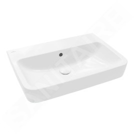 Villeroy & Boch O.novo - Lavabo 650x460 mm, avec trop-plein, sans trou pour robinet, CeramicPlus, blanc alpin 4A4167R1