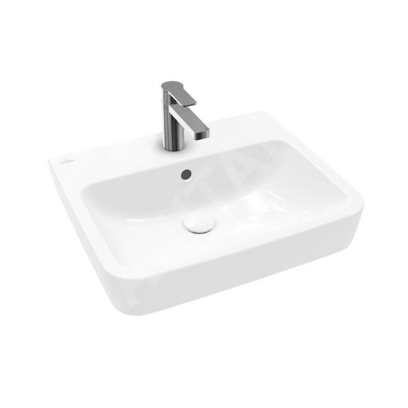 Villeroy & Boch O.novo - Vasque, 550x460 mm, avec trop-plein, trou pour robinet, AntiBac, CeramicPlus, blanc alpin 4A41MGT2 Villeroy & Boch O.novo - Vasque, 550x460 mm, avec trop-plein, trou pour robinet, AntiBac, CeramicPlus, blanc alpin 4A41MGT2