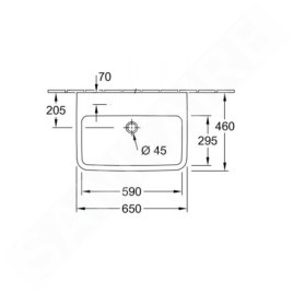 Villeroy & Boch O.novo - Vasque, 650x460 mm, sans trop-plein, sans trou pour robinet, CeramicPlus, blanc alpin 4A41KFR1