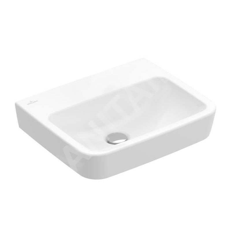 Villeroy & Boch O.novo - Lave-mains 500x370 mm, sans trop-plein, sans trou pour robinet, AntiBac, CeramicPlus, blanc alpin