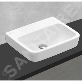 Villeroy & Boch O.novo - Lave-mains à poser, 450x370 mm, sans trop-plein, sans trou pour robinet, blanc alpin 43444F01