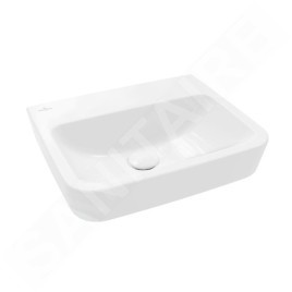 Villeroy & Boch O.novo - Lave-mains à poser, 450x370 mm, sans trop-plein, sans trou pour robinet, CeramicPlus, blanc alpin