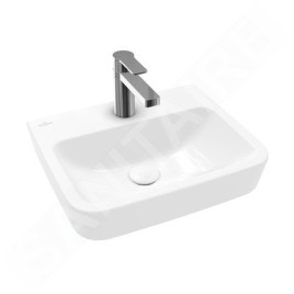 Villeroy & Boch O.novo - Lave-mains à poser, 450x370 mm, sans trop-plein, trou pour robinet, blanc alpin 43444L01