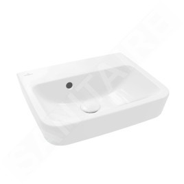 Villeroy & Boch O.novo - Lave-mains à poser, 450x370 mm, avec trop-plein, sans trou pour robinet, blanc alpin 43444J01