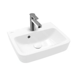 Villeroy & Boch O.novo - Lave-mains à poser, 450x370 mm, avec trop-plein, trou pour robinet, CeramicPlus, blanc alpin 43444GR1