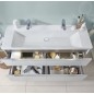 Villeroy & Boch Subway 3.0 - Double-lavabo, 1300x475 mm, sans trop-plein, trous pour robinet, blanc 4A70D101 Villeroy & Boch Subway 3.0 - Double-lavabo, 1300x475 mm, sans trop-plein, trous pour robinet, blanc 4A70D101