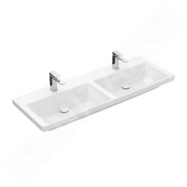 Villeroy & Boch Subway 3.0 - Double-lavabo 1300x470 mm, sans trop-plein, sans trou de robinetterie, CeramicPlus, blanc alpin