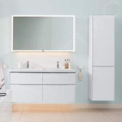 Villeroy & Boch Subway 3.0 - Double-lavabo 1300x470 mm, sans trop-plein, trous pour robinetterie, CeramicPlus, Stone White