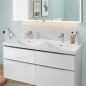 Villeroy & Boch Subway 3.0 - Meuble double vasque 1300 x 470 mm, avec trop-plein, trous de robinetterie, blanc alpin 4A71D501 Villeroy & Boch Subway 3.0 - Meuble double vasque 1300 x 470 mm, avec trop-plein, trous de robinetterie, blanc alpin 4A71D501
