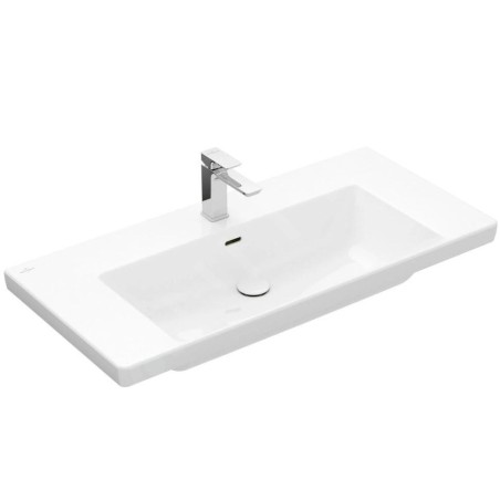 Villeroy & Boch Subway 3.0 - Lavabo 1000x470 mm, avec trop-plein, trou pour robinet, CeramicPlus, blanc alpin 4A70A5R1